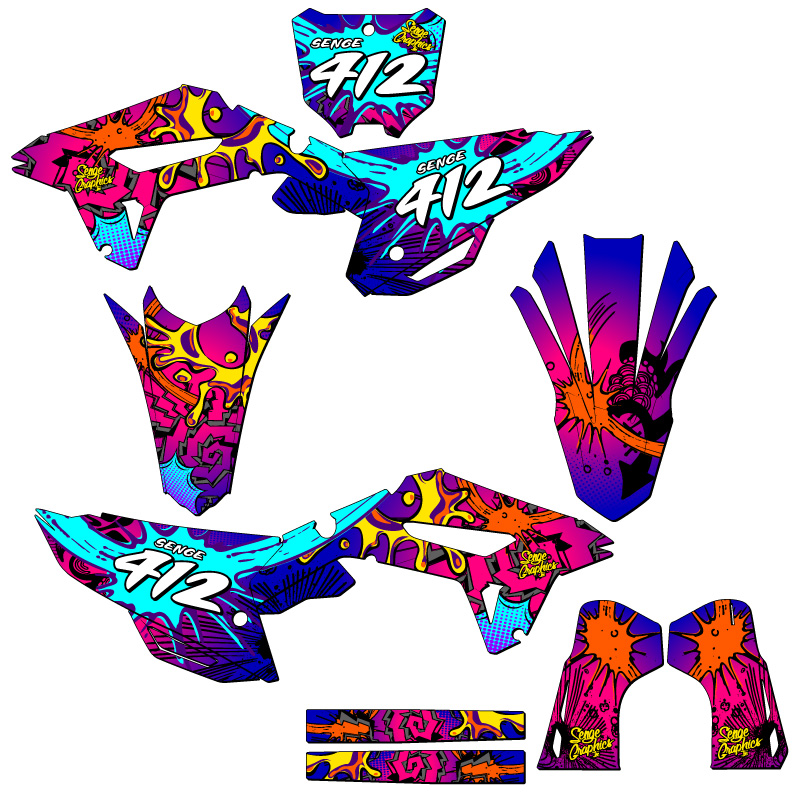 2022-2023 CRF 250 R ZANY Pink Senge Graphics Kit Compatible with Honda - Picture 8 of 10