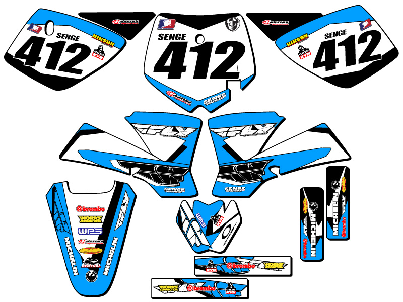 2002-2008 SX 50 13 FLY Sky Blue Senge Graphics Kit Compatible with KTM - Picture 8 of 10