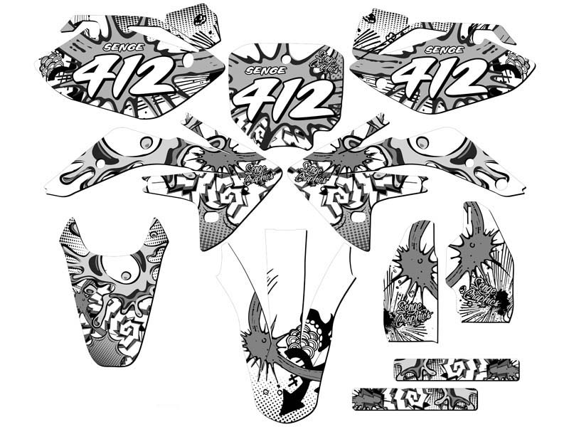 2007-2023 CRF 150 R ZANY White Senge Graphics Kit Compatible with Honda - Foto 8 di 10