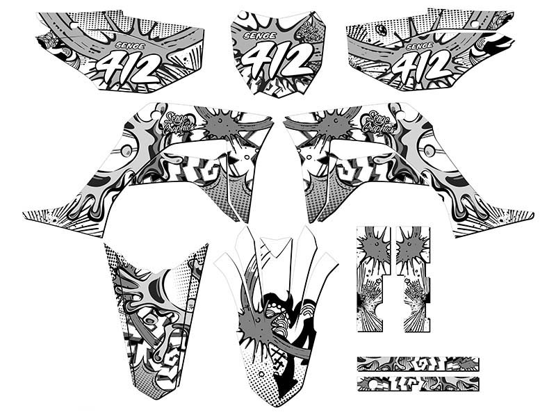 Kit de gráficos Senge 2019-2023 CRF 125 ZANY blanco compatible con Honda - Imagen 8 de 10