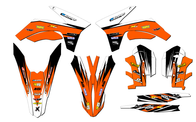2012-2013 EXC-F VELOCITY Orange Senge Graphics Kit Compatible with KTM - Picture 2 of 10