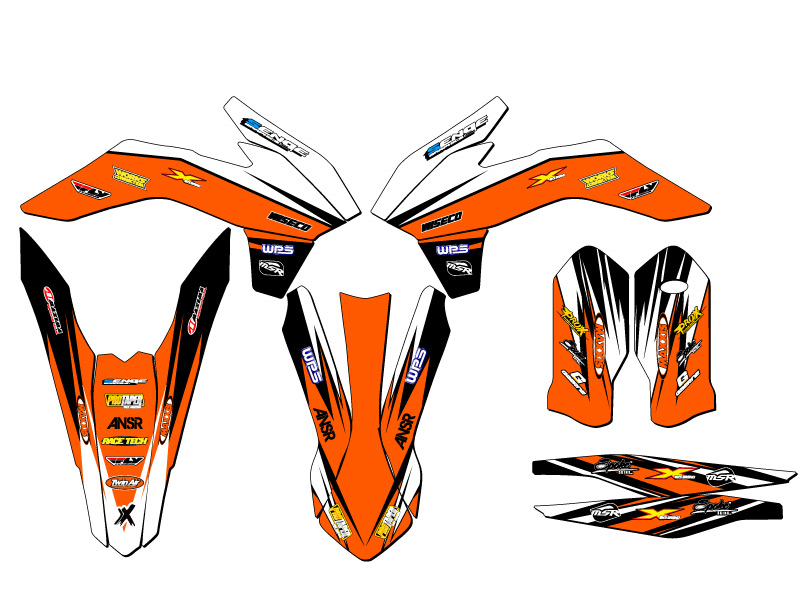 Kit de gráficos EXC-F VELOCITY Orange Senge 2016 compatible con KTM - Imagen 2 de 10