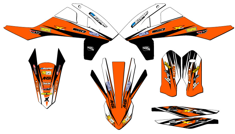 Kit de gráficos EXC-F VELOCITY 2017-2019 Orange Senge compatible con KTM - Imagen 2 de 10