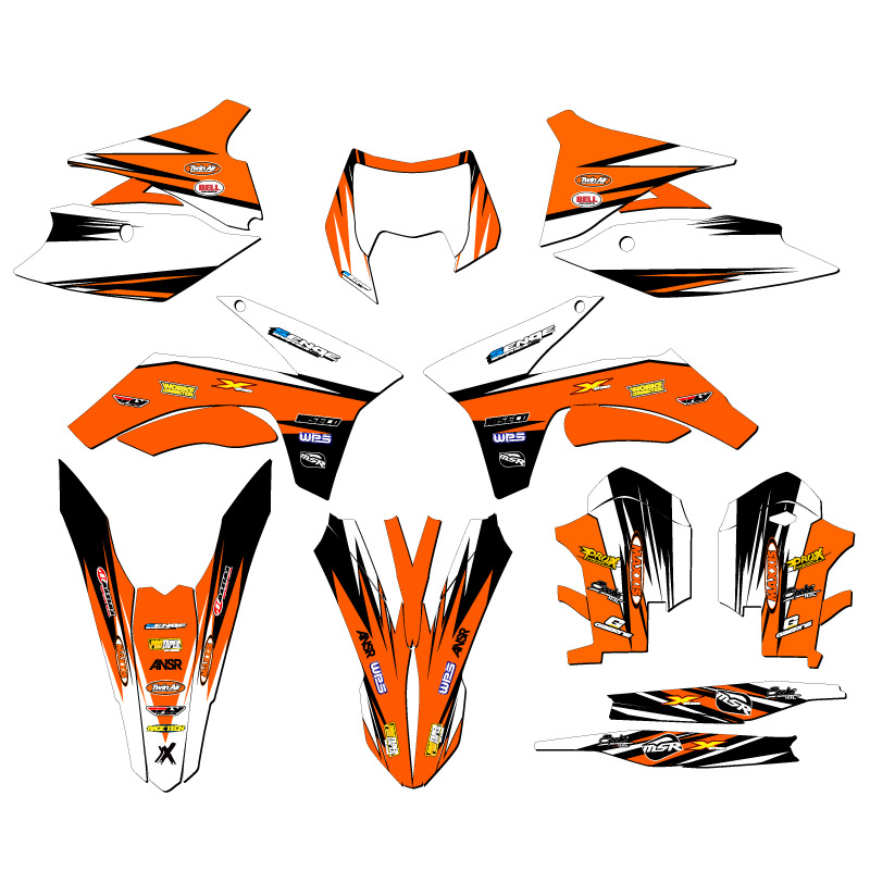 2012-2013 EXC-F VELOCITY Orange Senge Graphics Kit Compatible with KTM - Picture 5 of 10