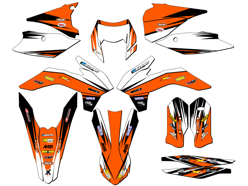Kit de gráficos EXC-F VELOCITY Orange Senge 2016 compatible con KTM - Imagen 5 de 10