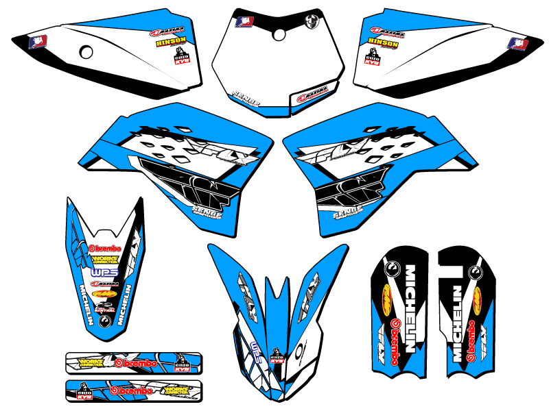 2009-2015 SX 50 13 FLY Sky Blue Senge kit de gráficos compatible con KTM - Imagen 5 de 10