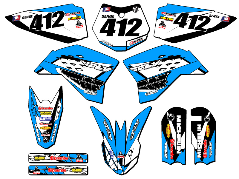 2009-2015 SX 50 13 FLY Sky Blue Senge kit de gráficos compatible con KTM - Imagen 8 de 10