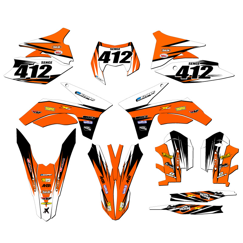 2012-2013 EXC-F VELOCITY Orange Senge Graphics Kit Compatible with KTM - Picture 8 of 10