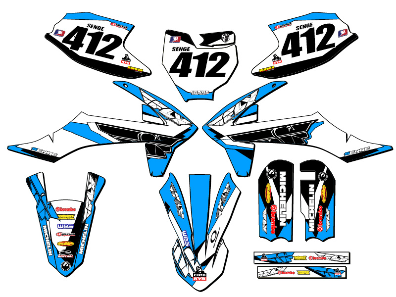 2016-2018 SX 50 13 FLY Sky Blue Senge Graphics Kit Compatible with KTM - Picture 8 of 10