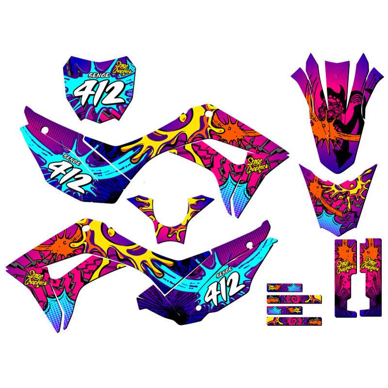 2019-2022 CRF 110 ZANY Pink Senge Graphics Kit Compatible with Honda - Bild 8 von 10