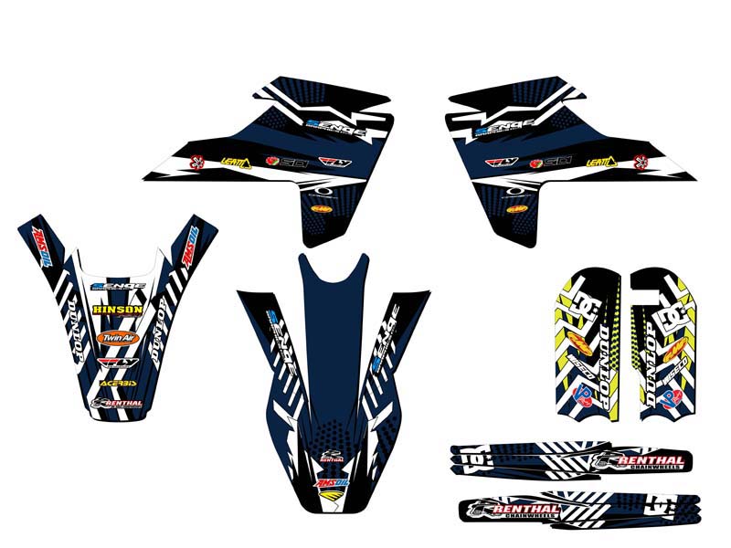 2016-2018 TC 65 MAYHEM Blue Senge Graphics Kit Compatible with Husqvarna - Picture 2 of 10