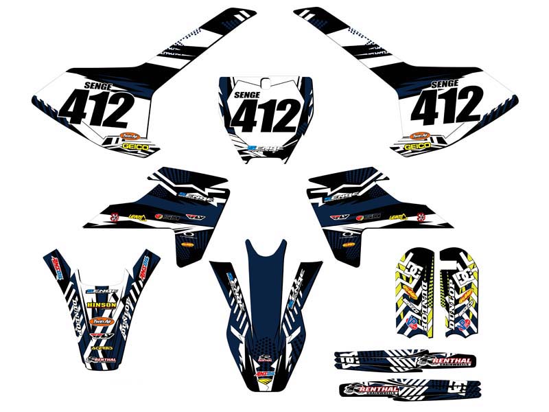 2016-2018 TC 65 MAYHEM Blue Senge Graphics Kit Compatible with Husqvarna - Picture 8 of 10