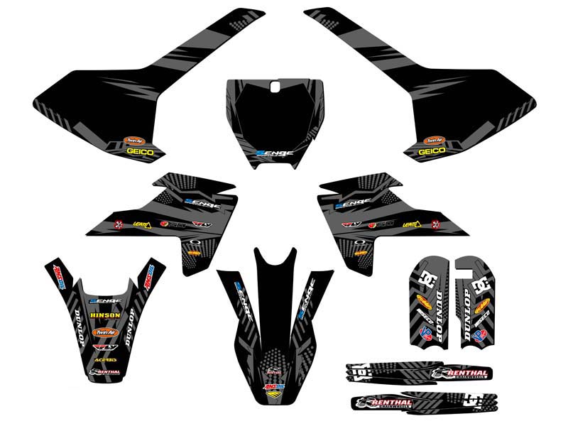 Kit de gráficos TC 65 MAYHEM 2016-2018 Black Senge compatible con Husqvarna - Imagen 5 de 10