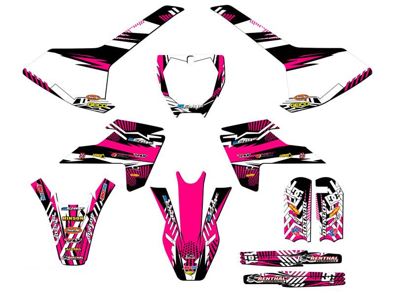 2016-2018 TC 65 MAYHEM Pink Senge kit de gráficos compatible con Husqvarna - Imagen 5 de 10