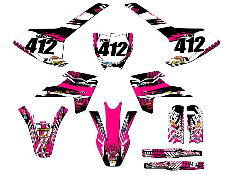 2016-2018 TC 65 MAYHEM Pink Senge kit de gráficos compatible con Husqvarna - Imagen 8 de 10