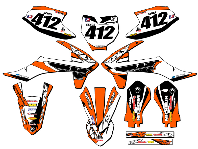 2019-2023 SX 50 13 FLY Orange Senge Graphics Kit Compatible with KTM - Picture 8 of 10