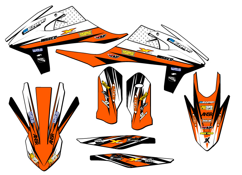 2020-2023 EXC-F VELOCITY Orange Senge Graphics Kit Compatible with KTM - Foto 2 di 10