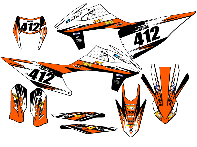 2020-2023 EXC-F VELOCITY Orange Senge Graphics Kit Compatible with KTM - Foto 8 di 10