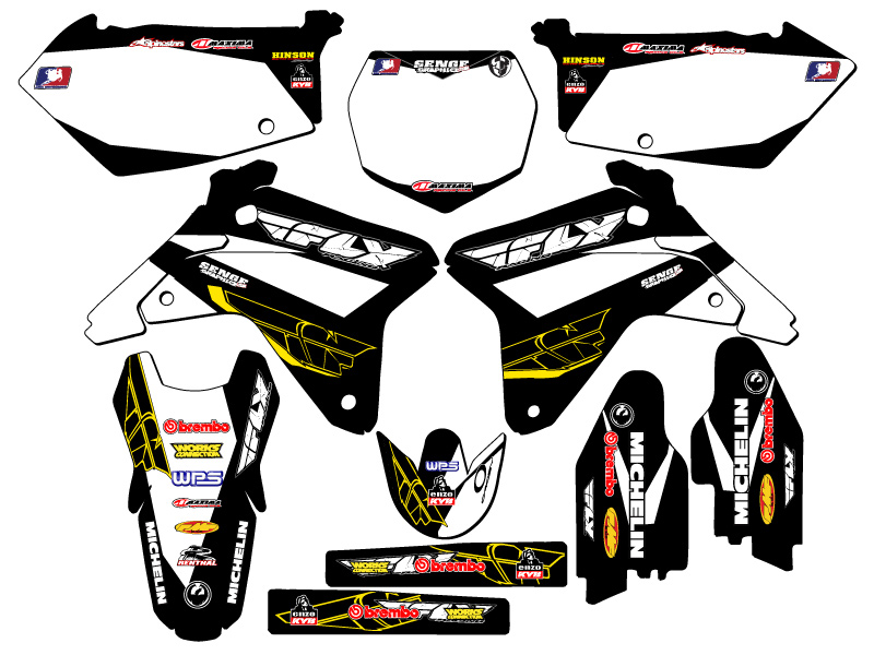 RMZ 450 2005-2006 13 FLY Black Senge kit de gráficos compatible con Suzuki - Imagen 5 de 10
