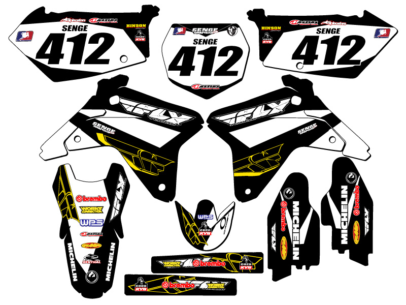 RMZ 450 2005-2006 13 FLY Black Senge kit de gráficos compatible con Suzuki - Imagen 8 de 10
