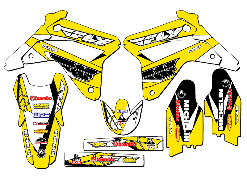 2005-2006 RMZ 450 13 FLY Yellow Senge Graphics Kit Compatible with Suzuki - Picture 5 of 10