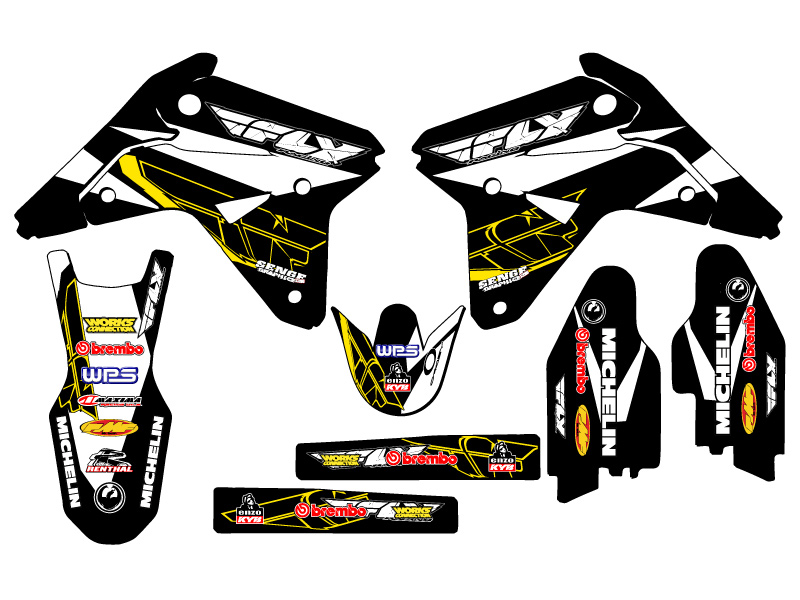 RMZ 450 2007 13 FLY Black Senge kit de gráficos compatible con Suzuki - Imagen 2 de 10
