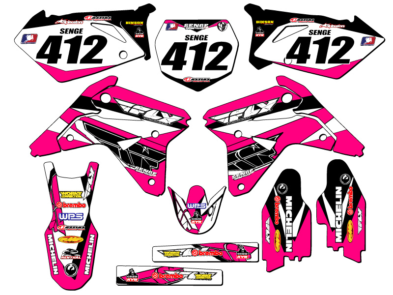 RMZ 450 2007 13 FLY Pink Senge kit de gráficos compatible con Suzuki - Imagen 8 de 10