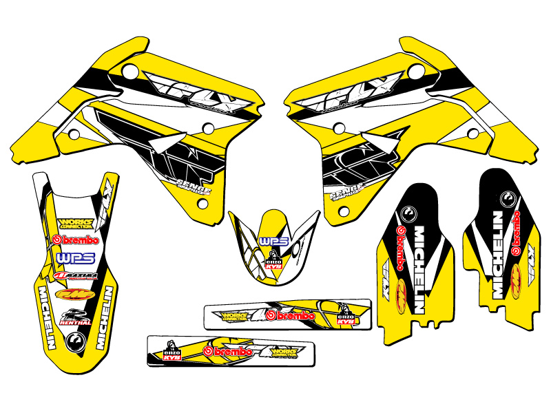 2007 RMZ 450 13 FLY Yellow Senge Graphics Kit Compatible with Suzuki - Picture 5 of 10
