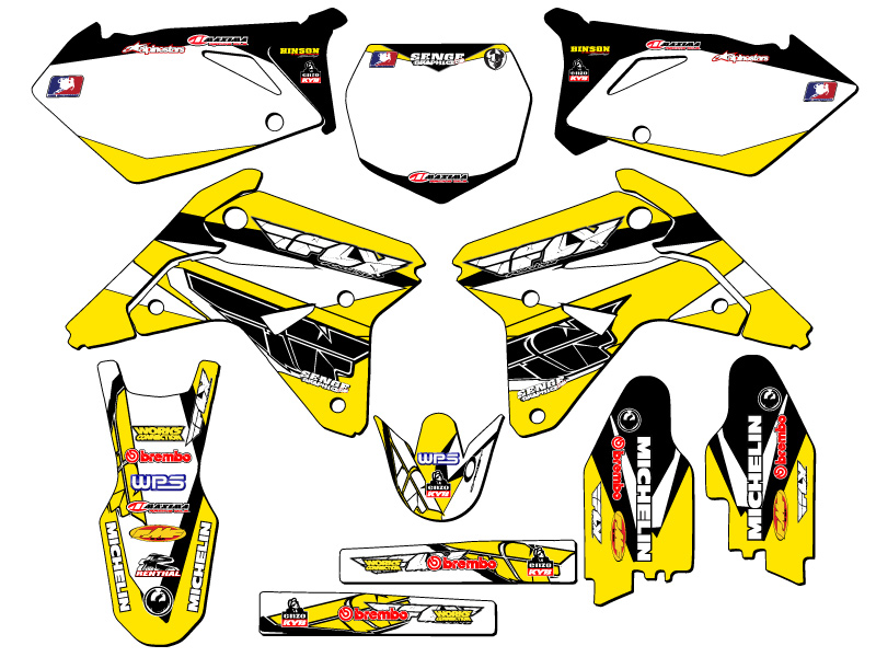 2007 RMZ 450 13 FLY Yellow Senge Graphics Kit Compatible with Suzuki - Picture 8 of 10