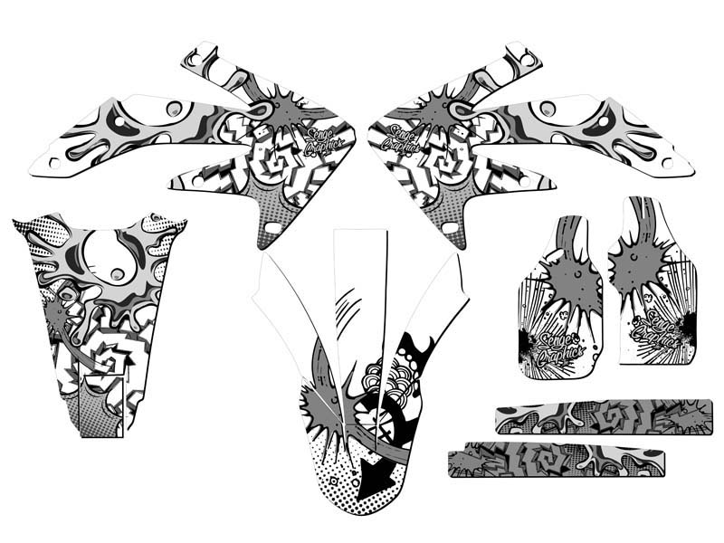2005-2007 CRF 450 X ZANY White Senge Graphics Kit Compatible with Honda - Picture 2 of 10