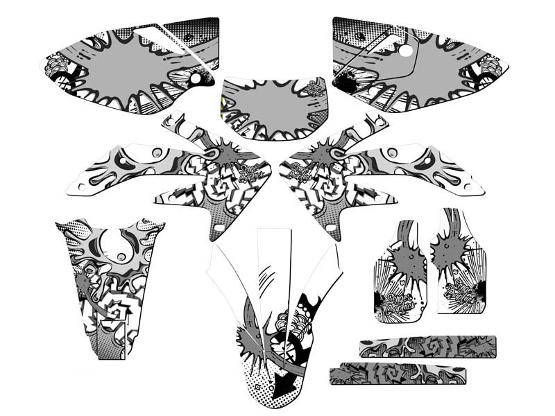2005-2007 CRF 450 X ZANY White Senge Graphics Kit Compatible with Honda - Picture 5 of 10
