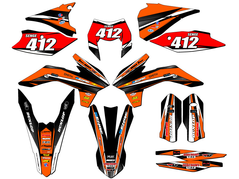Kit de gráficos EXC-F VIGOR Orange Senge 2016 compatible con KTM - Imagen 8 de 10