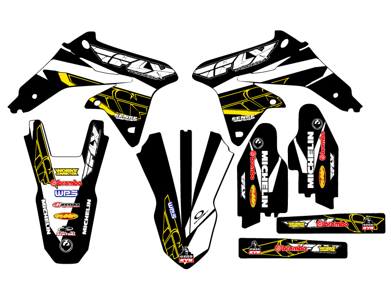 2008-2017 RMZ 450 13 FLY Black Senge Graphics Kit Compatible with Suzuki - Picture 2 of 10