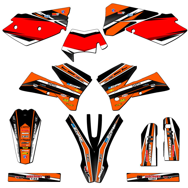 2007 EXC-F VIGOR Orange Senge Graphics Kit Compatible with KTM - Picture 5 of 10