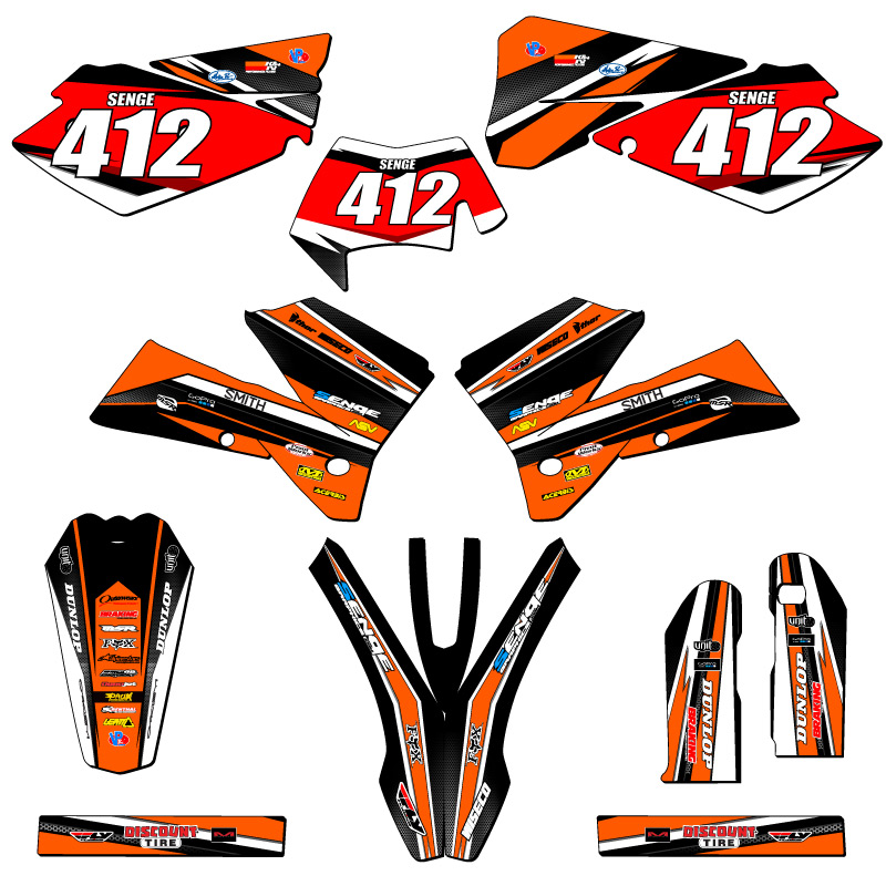 2007 EXC-F VIGOR Orange Senge Graphics Kit Compatible with KTM - Picture 8 of 10