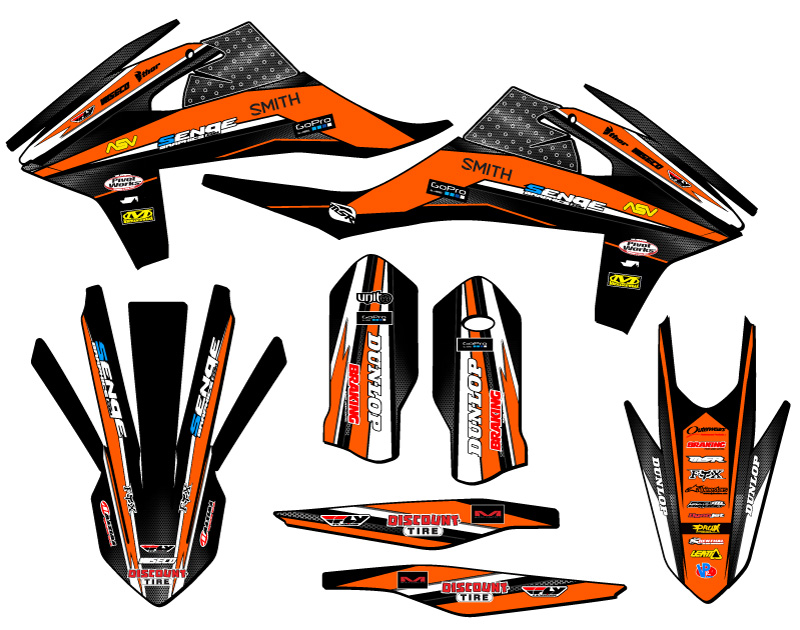 2020-2023 EXC-F VIGOR Orange Senge Graphics Kit Compatible with KTM - Picture 2 of 10