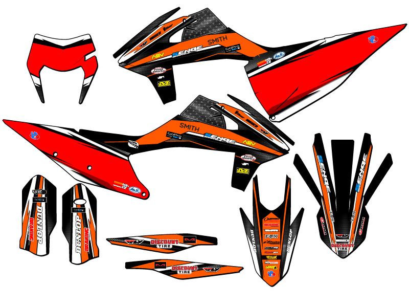 2020-2023 EXC-F VIGOR Orange Senge Graphics Kit Compatible with KTM - Picture 5 of 10