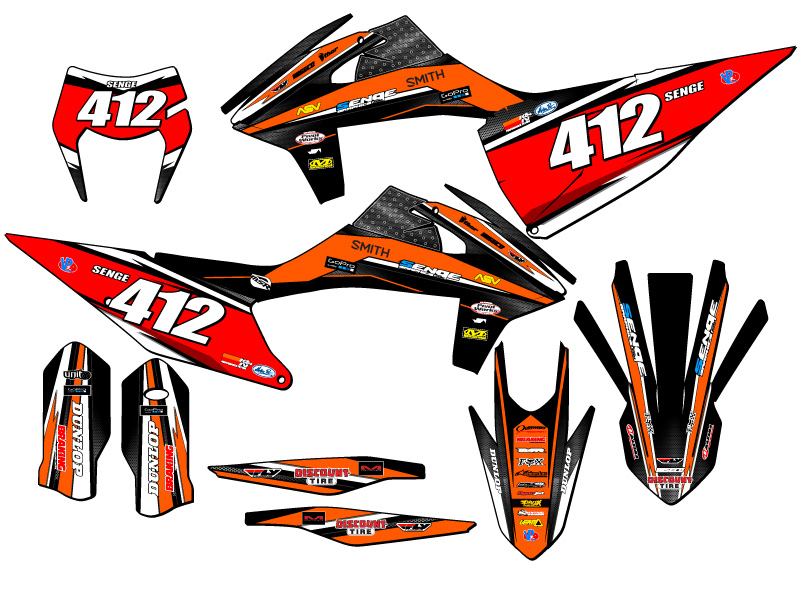 2020-2023 EXC-F VIGOR Orange Senge Graphics Kit Compatible with KTM - Picture 8 of 10