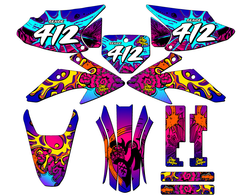 2008-2014 CRF 230 F ZANY Pink Senge Graphics Kit Compatible with Honda - Picture 8 of 10