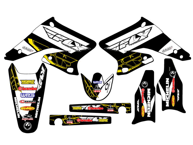 2004-2006 RMZ 250 13 FLY Black Senge Graphics Kit Compatible with Suzuki - Picture 2 of 10