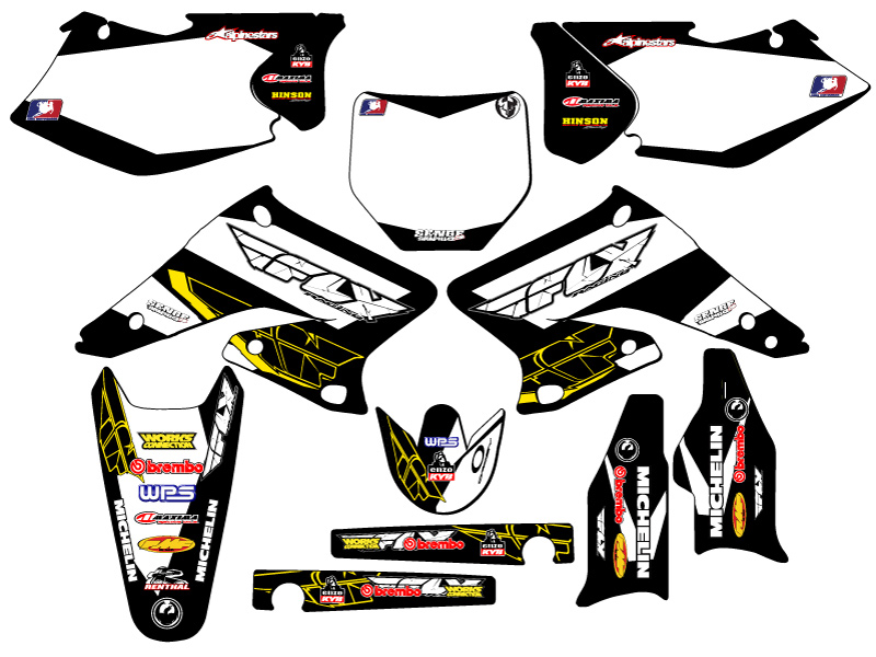 2004-2006 RMZ 250 13 FLY Black Senge Graphics Kit Compatible with Suzuki - Picture 5 of 10