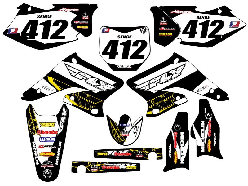 2004-2006 RMZ 250 13 FLY Black Senge Graphics Kit Compatible with Suzuki - Picture 8 of 10