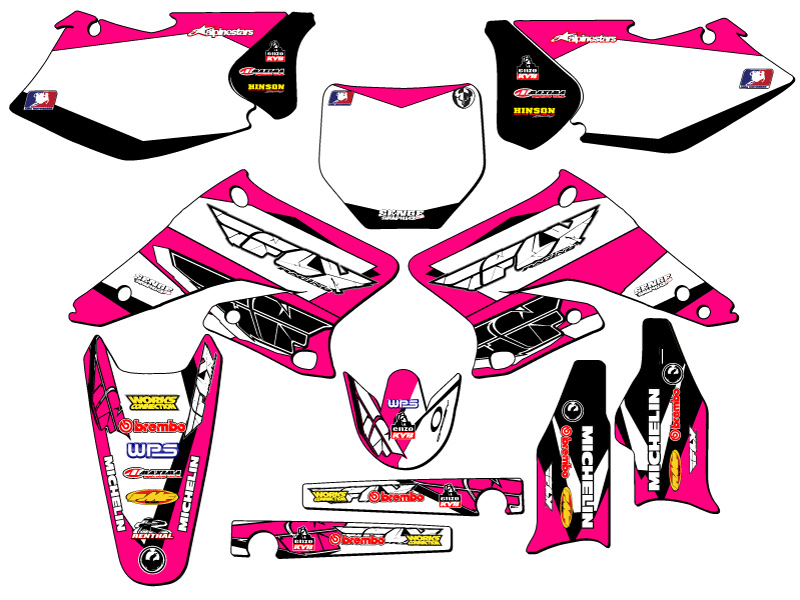 2004-2006 RMZ 250 13 FLY Pink Senge Graphics Kit Compatible with Suzuki - Picture 5 of 10
