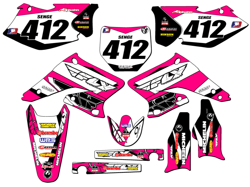 2004-2006 RMZ 250 13 FLY Pink Senge Graphics Kit Compatible with Suzuki - Picture 8 of 10