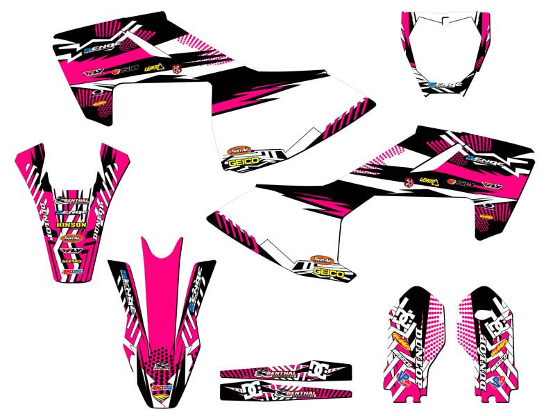 2018-2023 TC 85 MAYHEM Pink Senge Graphics Kit Compatible with Husqvarna - Bild 5 von 10