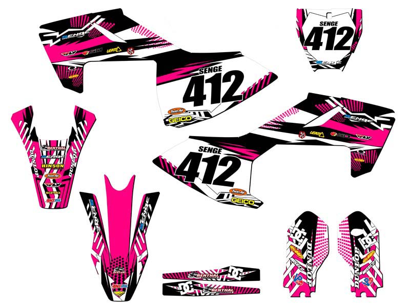2018-2023 TC 85 MAYHEM Pink Senge Graphics Kit Compatible with Husqvarna - Bild 8 von 10