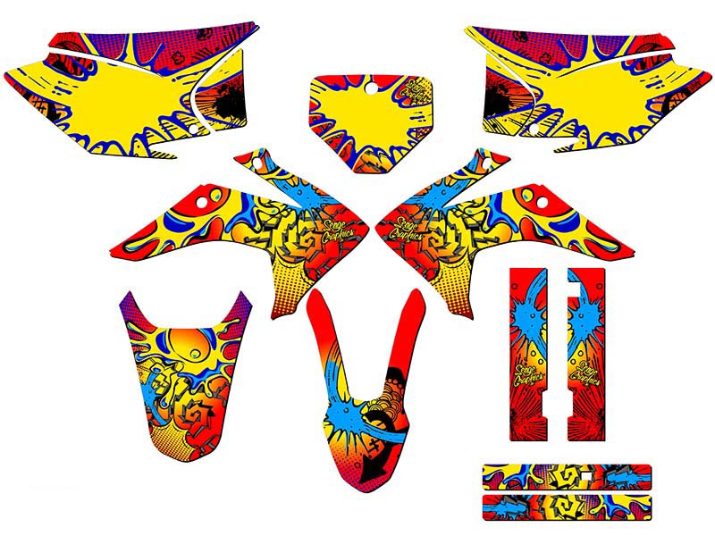 2015-2020 CRF 150 F ZANY Red Senge Graphics Kit Compatible with Honda - Picture 5 of 10