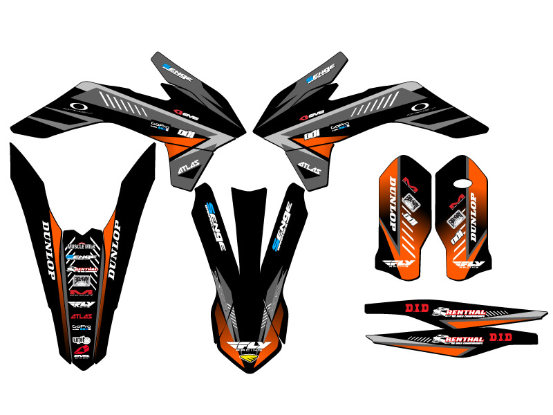 2016 EXC-F SURGE Black Senge Graphics Kit Compatible with KTM - Bild 2 von 10
