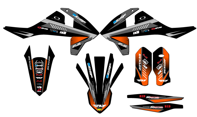 Kit de gráficos Senge EXC-F SURGE 2017-2019 negro compatible con KTM - Imagen 2 de 10