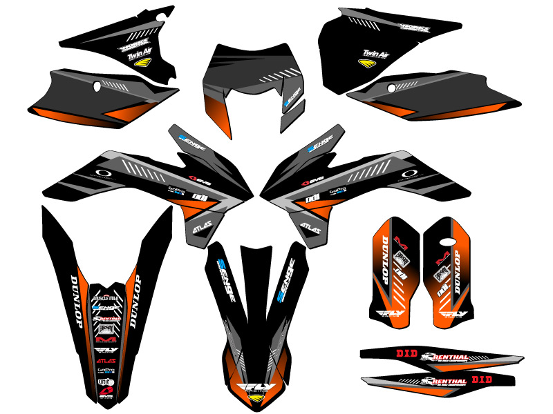 2016 EXC-F SURGE Black Senge Graphics Kit Compatible with KTM - Bild 5 von 10